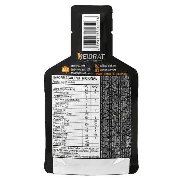 Recarb Energy Gel Reidrat Nutrition (10 sachês de 30g) - Gel de Carboidrato (5)